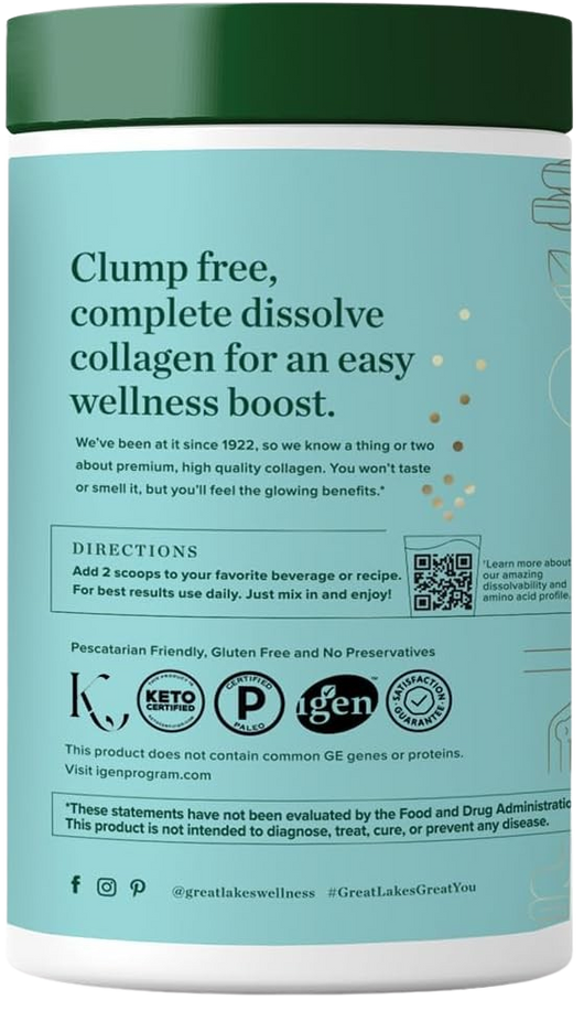 Sustainable Marine Collagen Peptides for Skin, Hair, Nails, Joints & Digestion - Unflavored