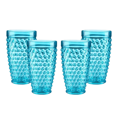 Blue Acrylic Tumbler 18 oz Highball Drinking Glasses (Set of 4)