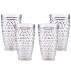 Clear Acrylic Tumbler 18 oz Highball Drinking Glasses (Set of 4)