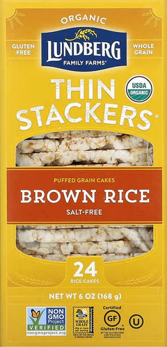 Thin Stackers Puffed Grain Cakes Brown Rice - Salt-Free