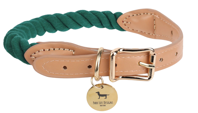 Wander Rope Dog Collar, Green (Small)