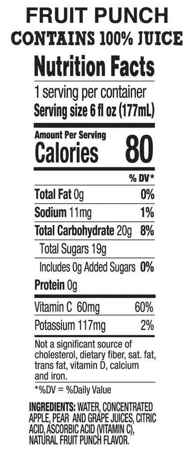 100% Fruit Punch Juice (12 Pack)