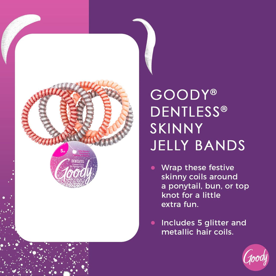 Icy Holiday Skinny Coils Jelly Bands Assorted Colors (5 CT)