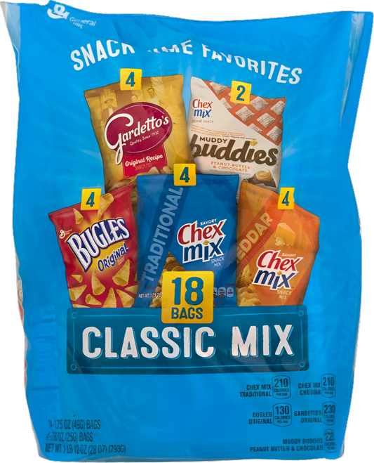 Classic Mix Variety Pack - Gardetto's Original Recipe, Bugles Nacho Cheese, Bugles Original Flavor, Chex Mix Traditional, Chex Mix Cheddar