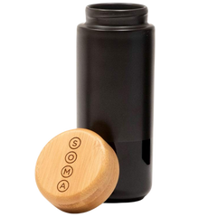 12oz Insulated Ceramic Mug With Bamboo Lid - Black