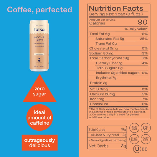 Mocha Latte + Adaptogens with Macadamia Milk (12 Pack)