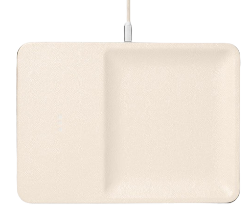 CATCH 3 Single-Device Charging Tray Leather - Bone