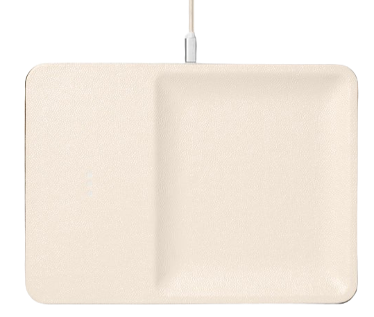 CATCH 3 Single-Device Charging Tray Leather - Bone