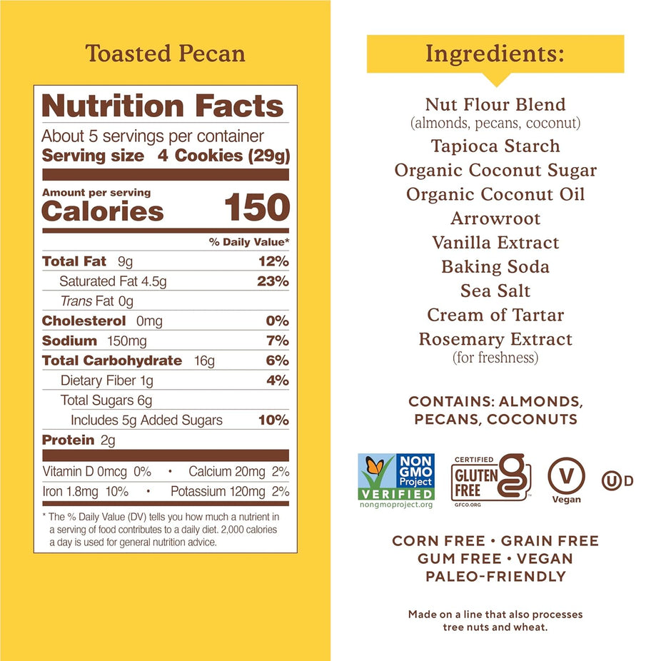 Almond Flour Crunchy Toasted Pecan Cookies (3 Pack)