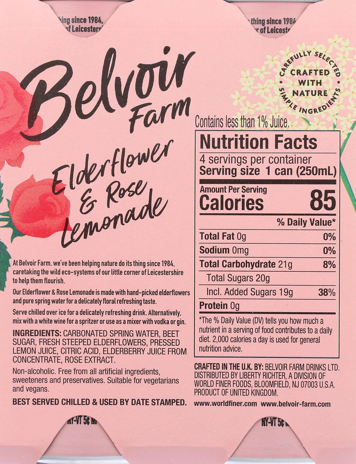 Elderflower and Rose Lemonade (4 Pack)