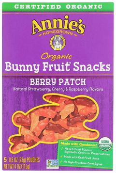 Organic Bunny Fruit Snacks - Berry Patch (5 Pouches)