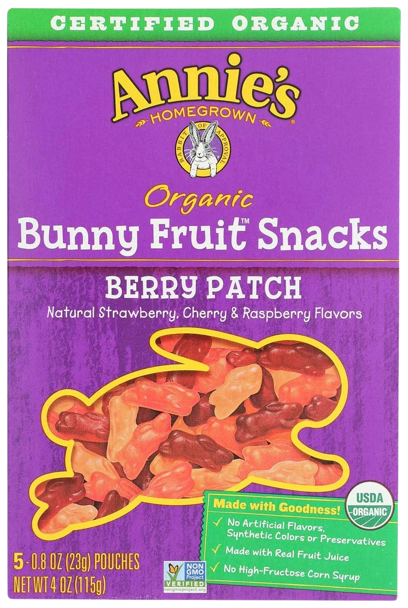 Organic Bunny Fruit Snacks - Berry Patch (5 Pouches)