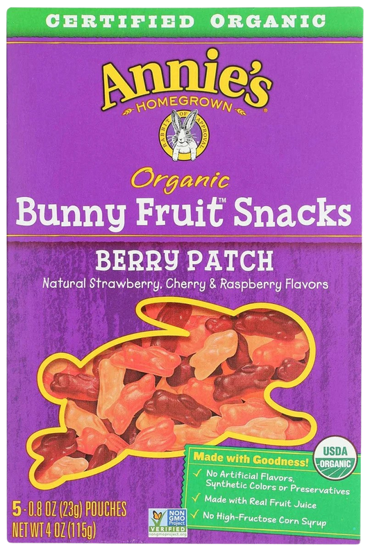 Organic Bunny Fruit Snacks - Berry Patch (5 Pouches)