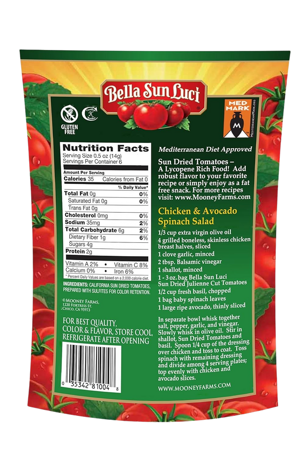 Julienne Cut Sundried Tomatoes