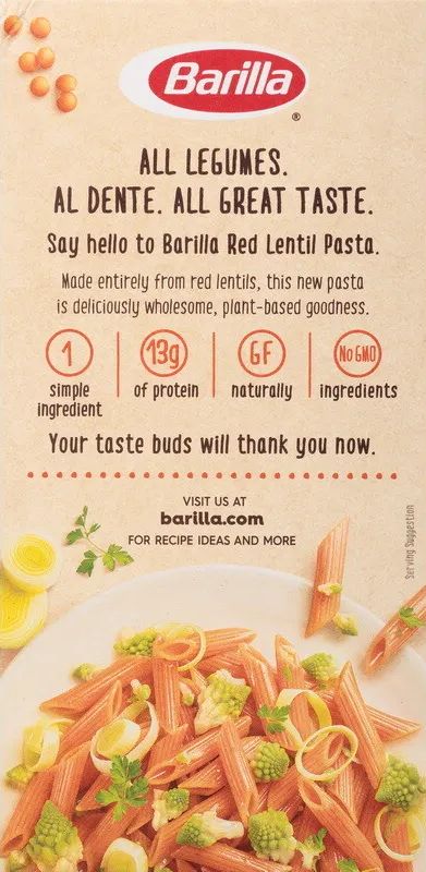 Red Lentil Penne Pasta