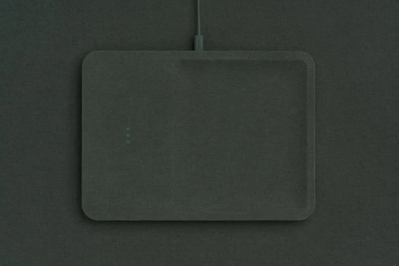 CATCH 3: Single-Device Linen Charging Tray - Forest Green