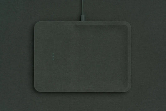 CATCH 3: Single-Device Linen Charging Tray - Forest Green