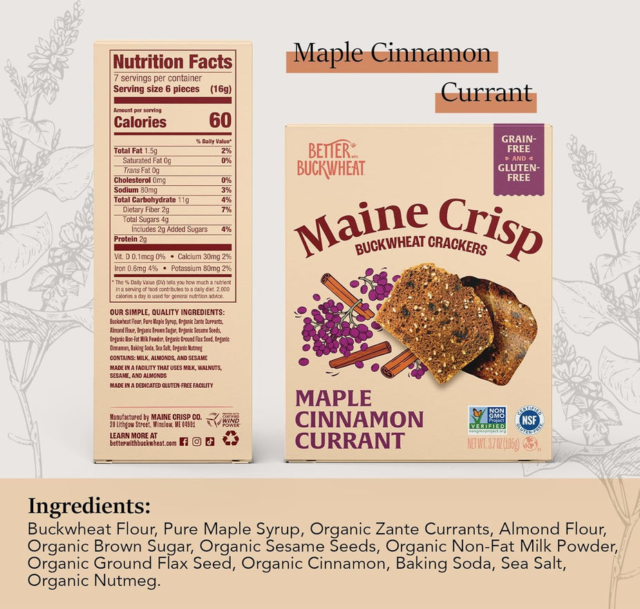 Maple Cinnamon Currant Crackers