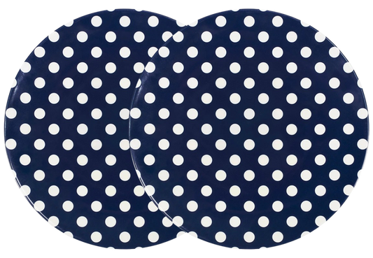 Melamine Dinner Plate, Navy W/ Dots (Set Of 2)