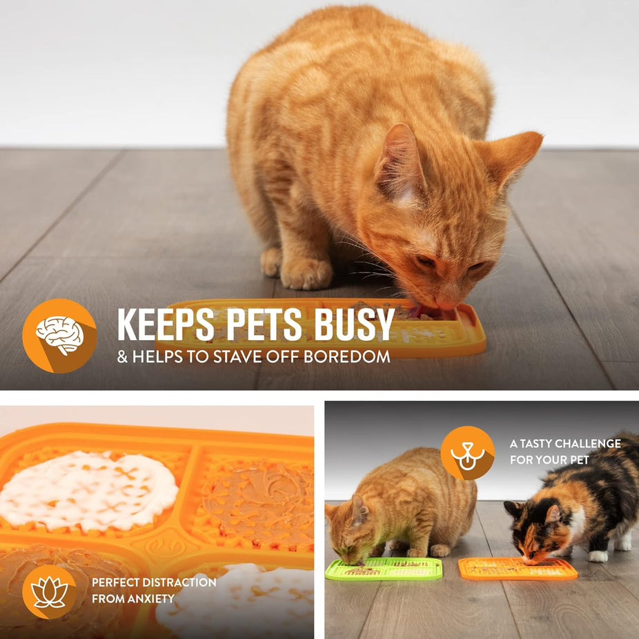 IQ Treat Mat To Reward Dog or Cat - Small Orange