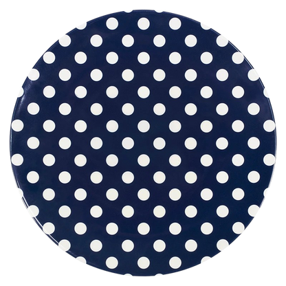 Melamine Dinner Plate, Navy W/ Dots (Set Of 2)