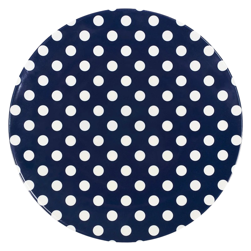 Melamine Dinner Plate, Navy W/ Dots (Set Of 2)