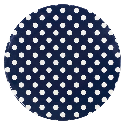 Melamine Dinner Plate, Navy W/ Dots (Set Of 2)