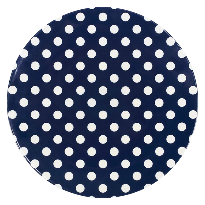 Melamine Dinner Plate, Navy W/ Dots (Set Of 2)