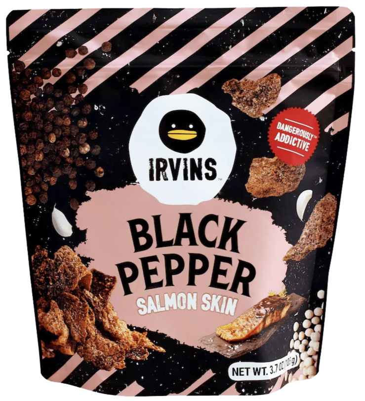 Black Pepper Salmon Skin