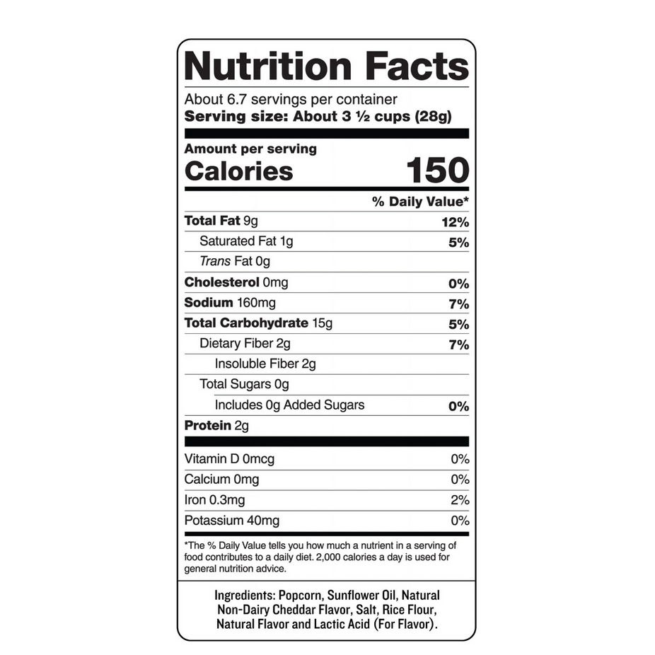 Dairy Free White Cheddar Popcorn