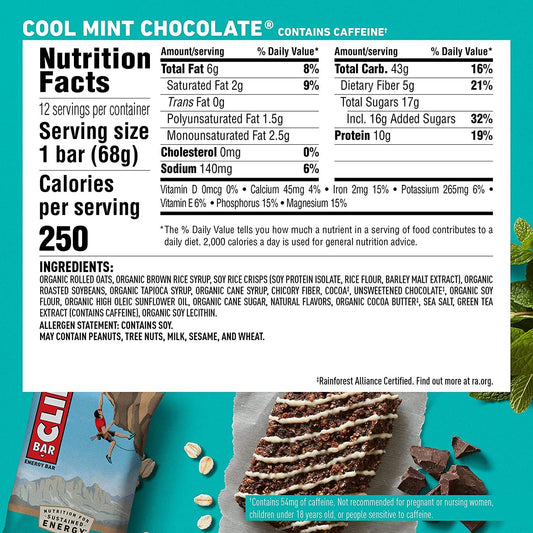 Mint Chocolate with Caffeine Energy Bars (12 CT)