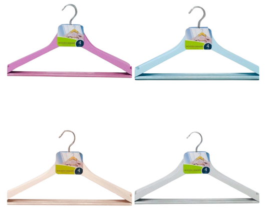 Wooden Hangers (Set of 4) - Assorted Pastel colors