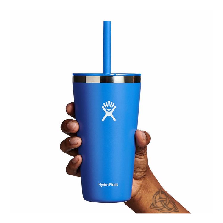 28oz All Around Tumbler Straw Lid - Cascade Blue