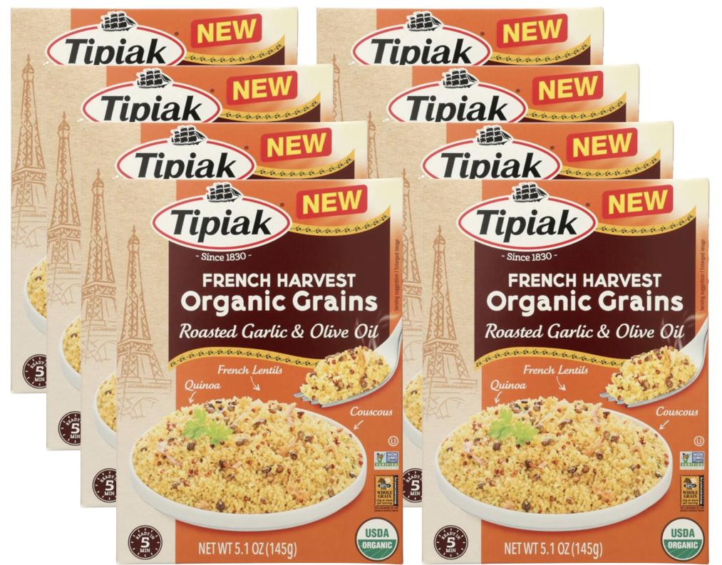 French Harvest Organic Grains - Roasted Garlic & Olive Oil (8 Pack)