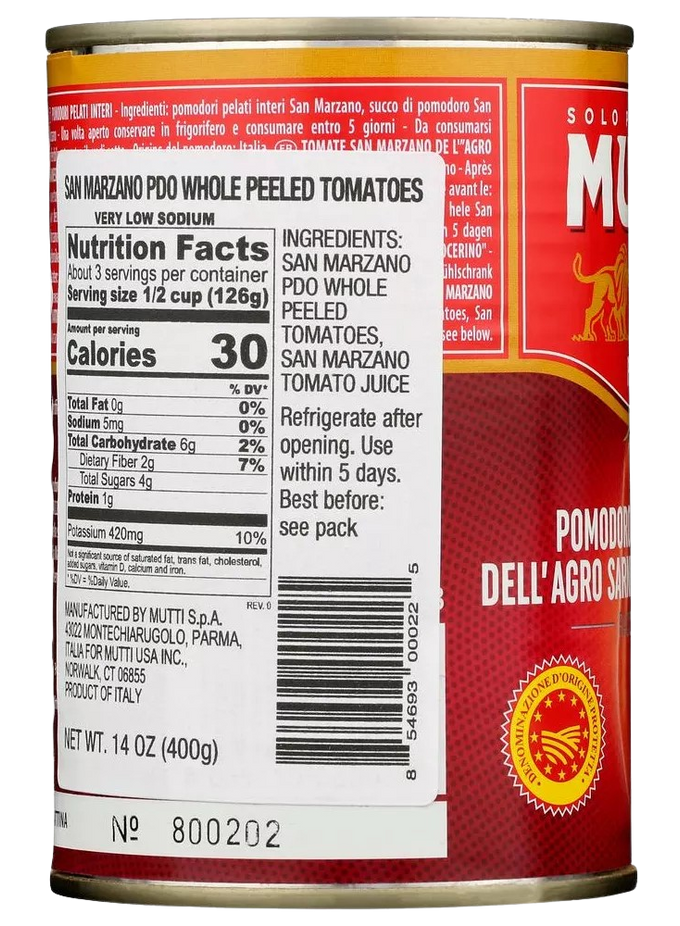 San Marzano DOP Whole Peeled Tomatoes (6 Pack)