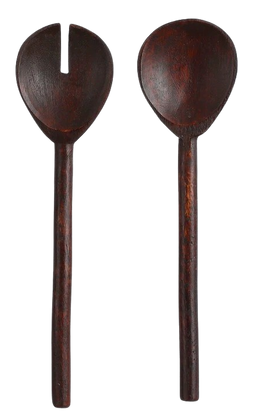 Salad Servers Set - Dark Brown