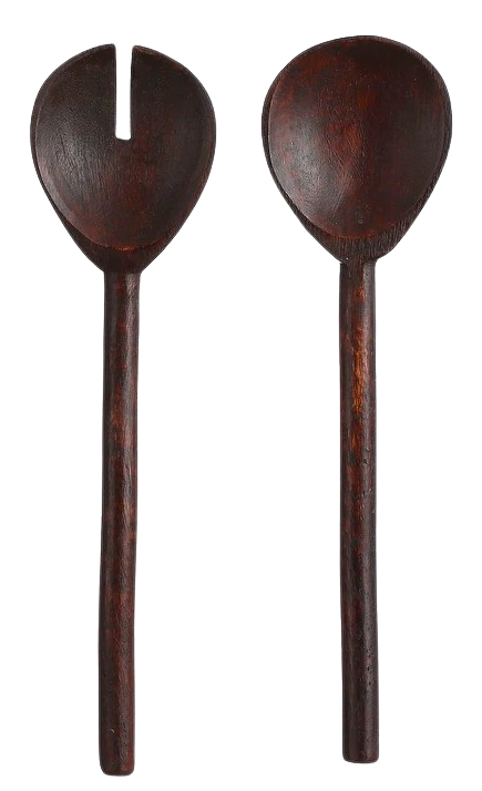 Salad Servers Set - Dark Brown