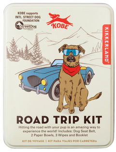 Road Trip Kit - Dog Seat Belt, 2 Paper Bowls, 3 Wipes and Booklet