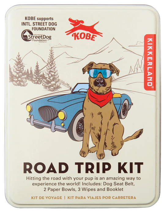 Road Trip Kit - Dog Seat Belt, 2 Paper Bowls, 3 Wipes and Booklet