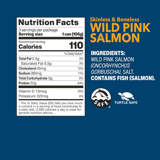 Skinless and Boneless Wild Pink Salmon (3 CT)