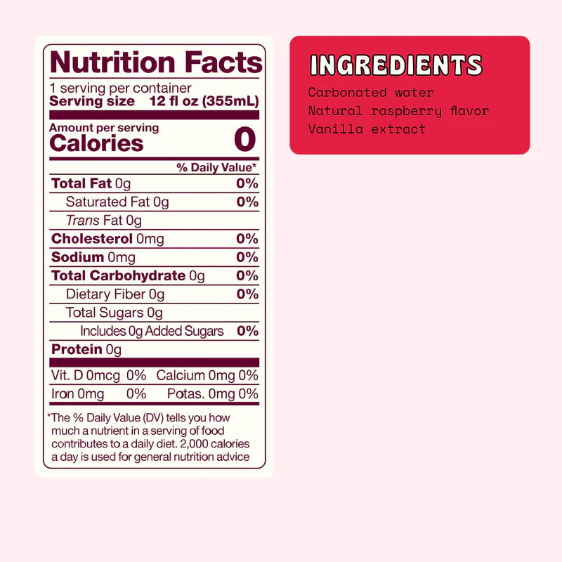 Raspberry Vanilla Sparkling Water (6 Pack)