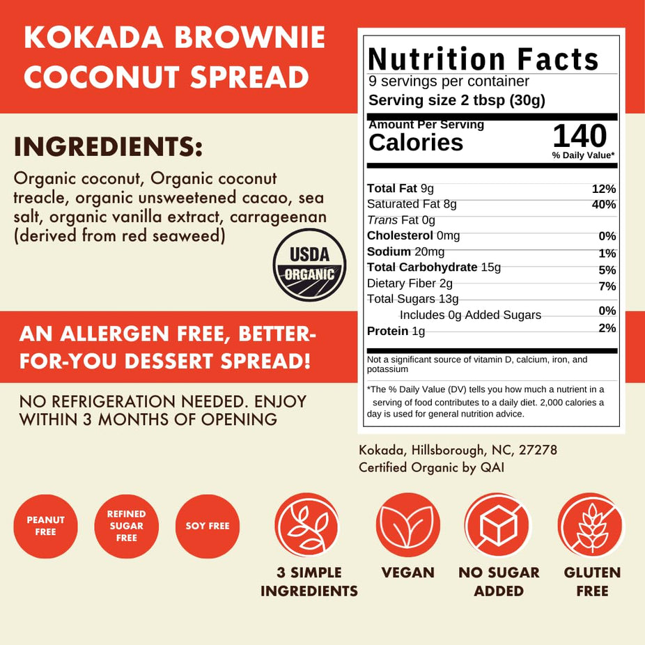 Brownie Organic Coconut Spread