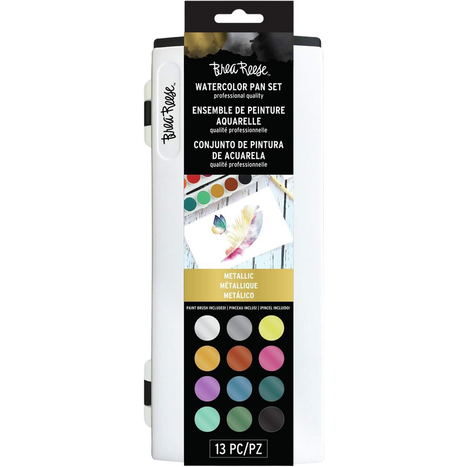 Brea Reese Watercolor Pan Set - 12 Metallic Colors
