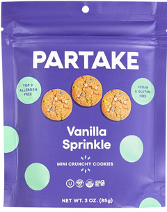 Crunchy Vanilla Sprinkle Mini Cookies