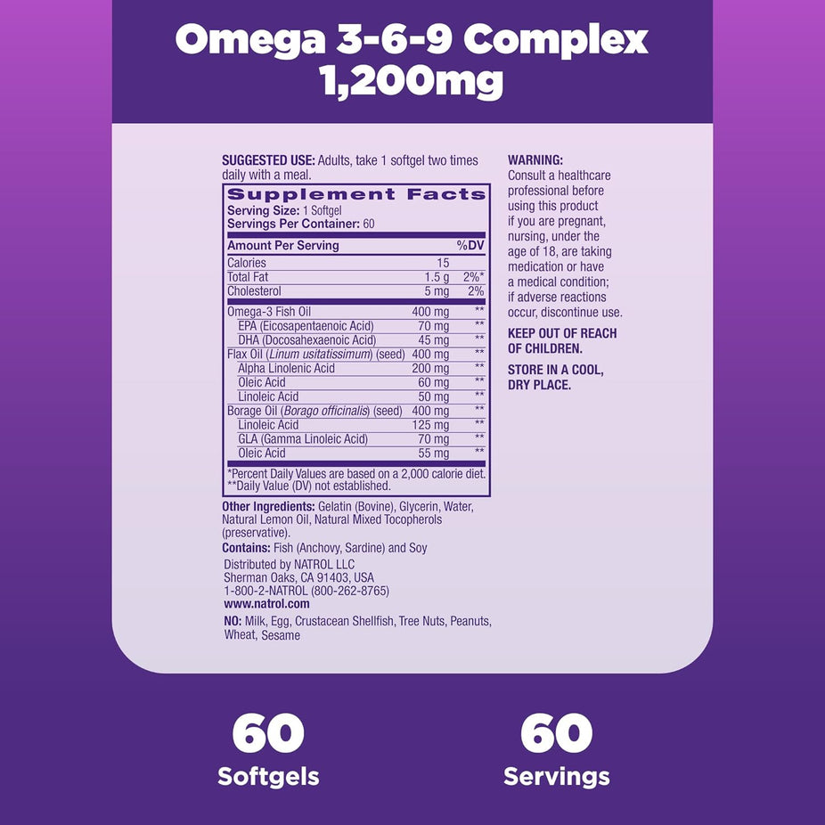 Omega-3-6-9 Complex Lemon flavor (60 CT)