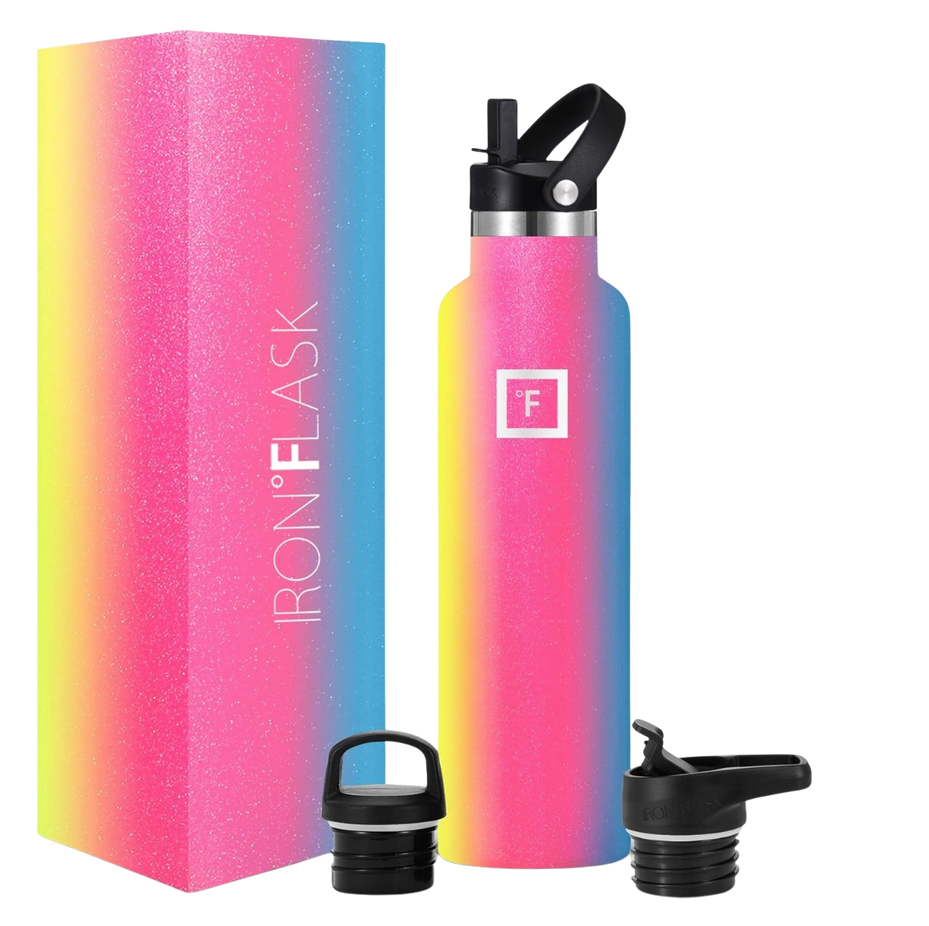 Narrow Mouth Bottle  with Straw Lid  - Rainbow, 20oz