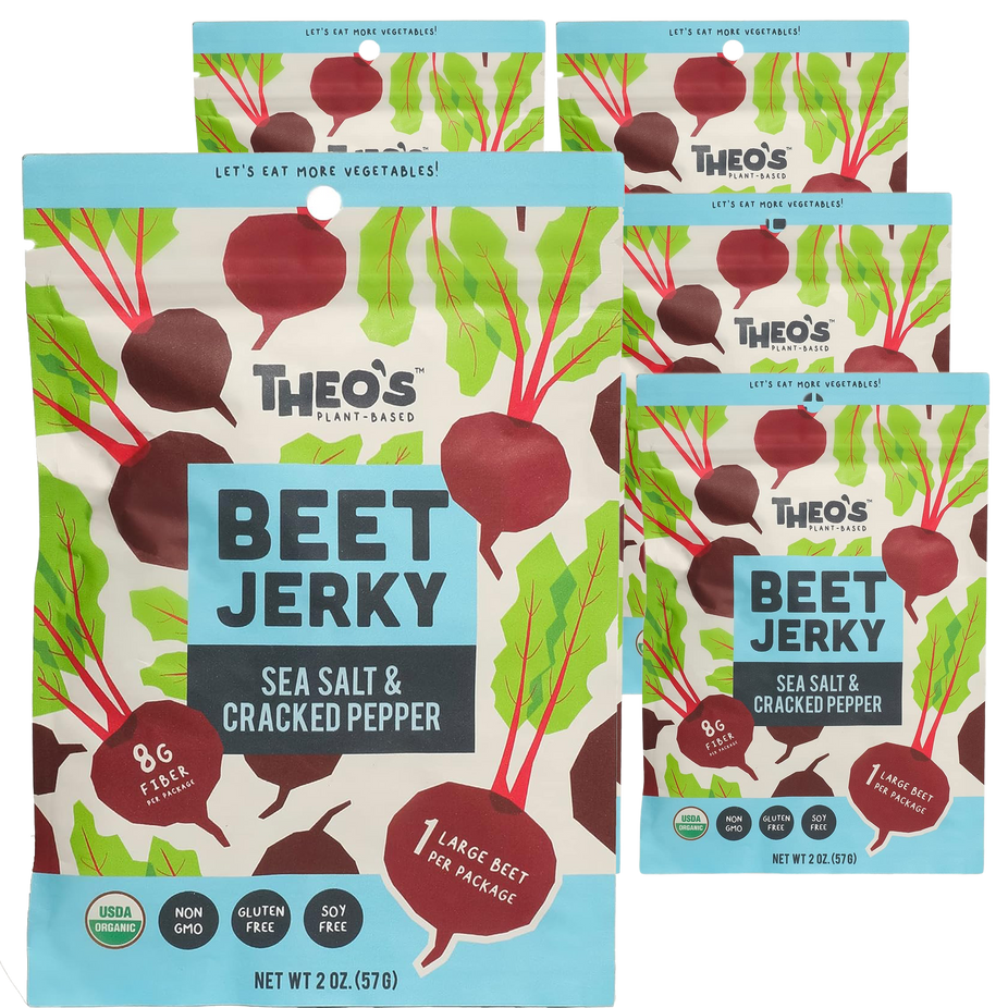 Sea Salt and Cracked Pepper Beet Jerky (6 Pack)