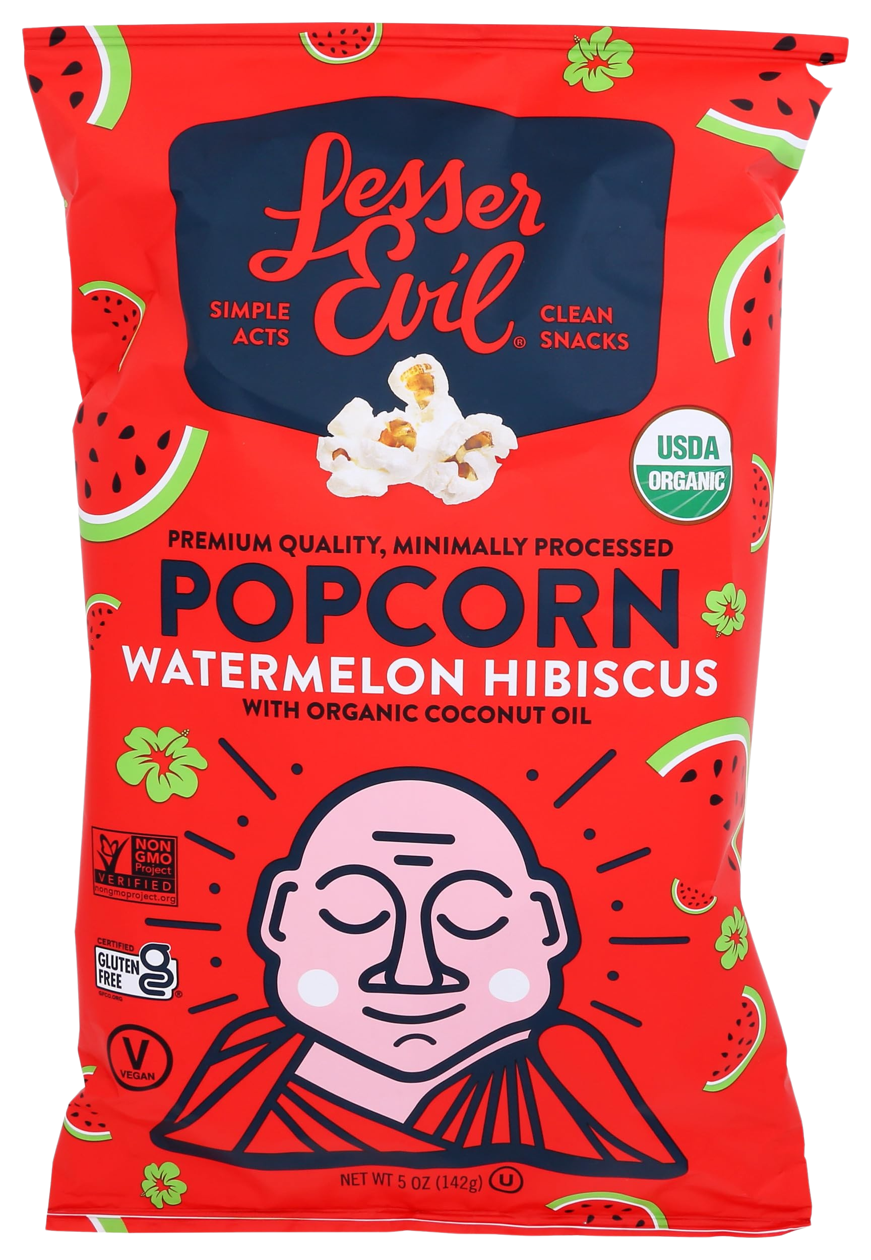 thumbnail image 2 of LESSEREVIL Organic Watermelon Hibiscus Popcorn - 4.6 OZ Healthy Snack 2 of 14