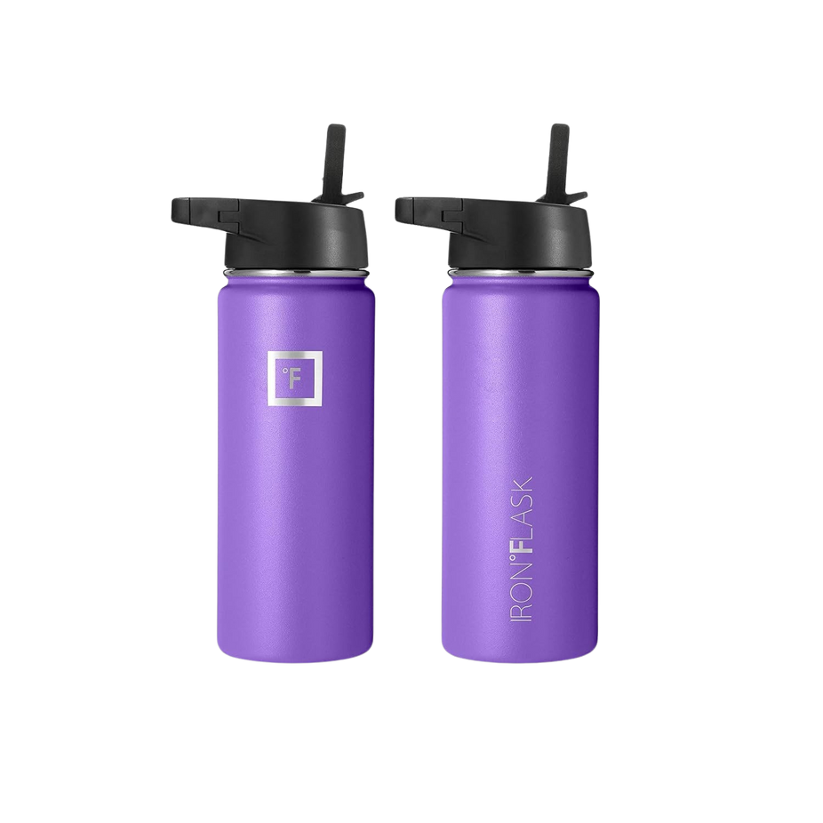 18 oz Wide Mouth Bottle with Straw Lid - Violet