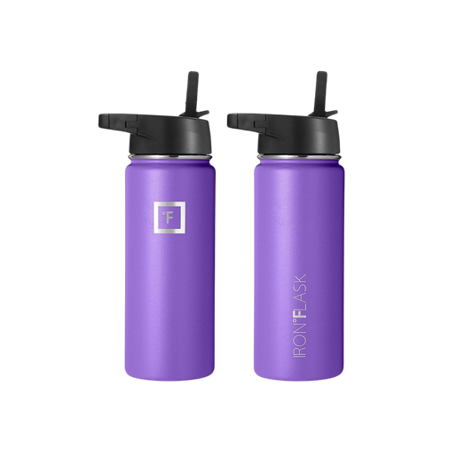 18 oz Wide Mouth Bottle with Straw Lid - Violet